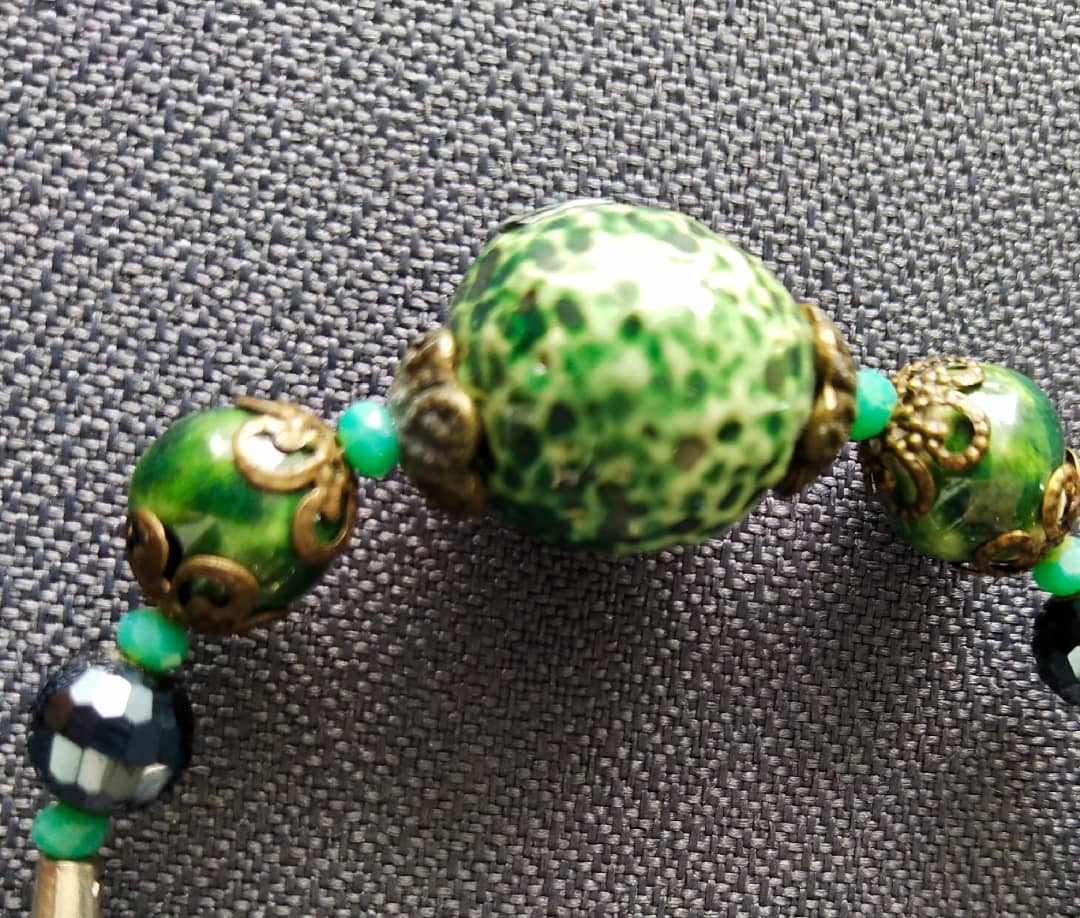 Unique Greenish Ceramic Bracelet
