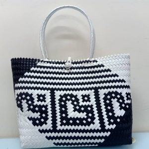 Handwoven Penan Basket Large(white/black)