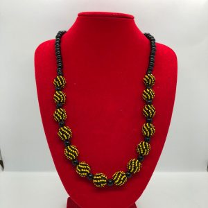 Beads Ball Necklace (Black/Yellow)