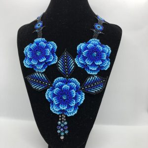 Borneo Handmade Necklace 3D - Rantai Manik (Blue)