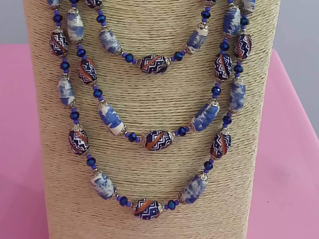 Unique Handmade 3 Layer Ceramic Necklace