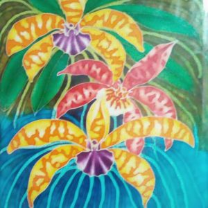 Orchid Silk Painting