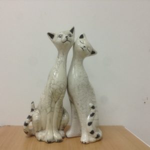 Cat Ceramic Decoration Raku Clear Cracker