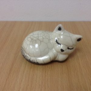 Cat ceramic for decoration Raku Clear cracker