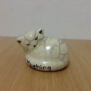 Cat ceramic for decoration Raku