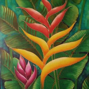 Heliconia Flower - Batik Painting