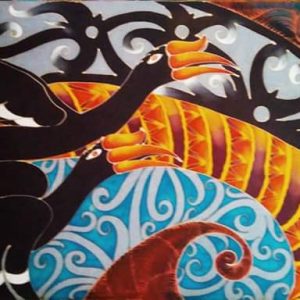 The Flying Kenyalang {Hornbill} Batik Painting