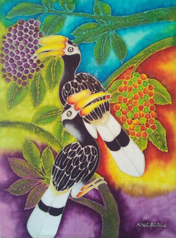 Couple Hornbill - Batik Painting
