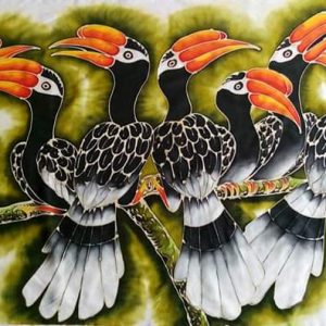 The Eight Hornbills - Batik Painting
