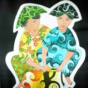 Women With Their Water Vase II - Batik Painting