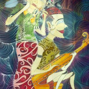 Musical Harmony Orang Ulu Instrumen - Batik Painting