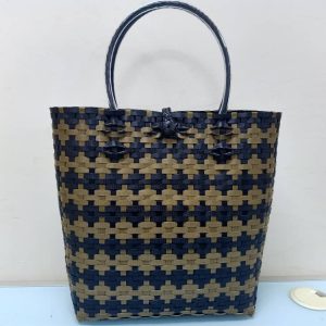 Handwoven Penan Basket Medium(Gold/Black)