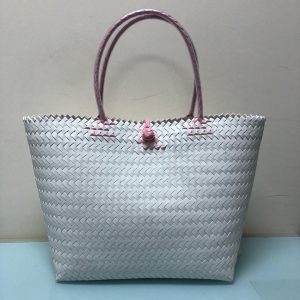 Handwoven Penan Basket - Medium (White)