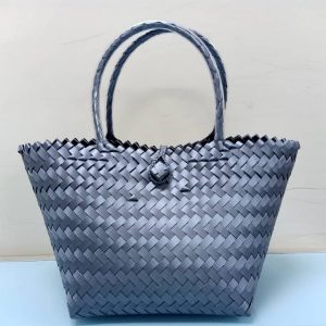 Handwoven penan basket-Small( grey)