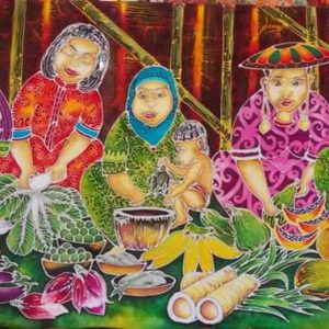 Betamu I ( Hawker Vegetables Market ) - Silk Painting