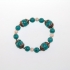 EXQUISITE Turquoise Stone With Faux Pearl Stretchable Bead Charm Bracelet